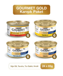 Gourmet Purina Gourmet Gold Karışık Kedi Konservesi 85 gr X 24 Adet