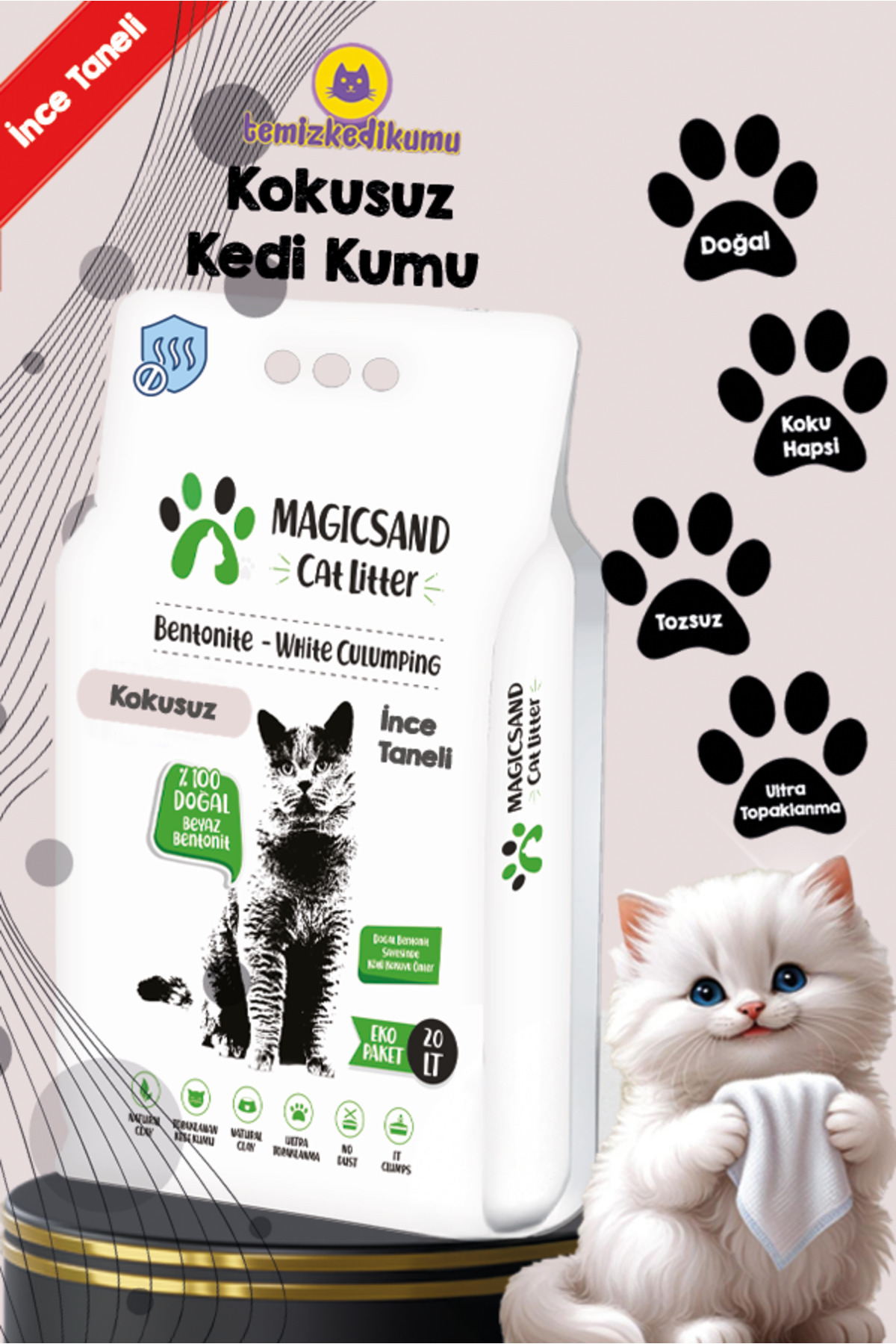 Magic Sand İnce Taneli Kokusuz 20 Lt