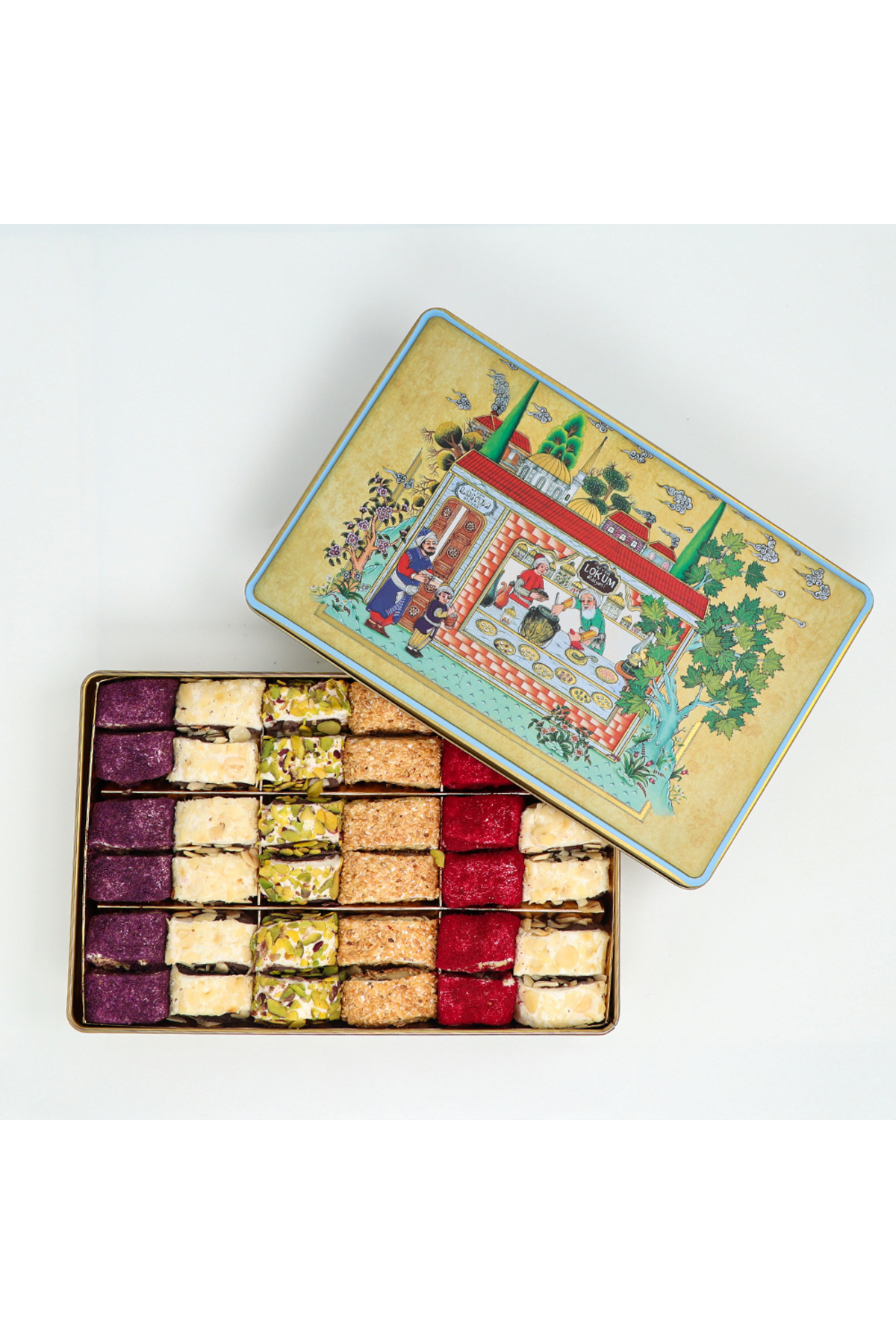 Lokum Atölyesi Hürrem Sultan Antep Fıstıklı,Fındıklı,Bademli,Susamlı Dolma Lokum 600g - Görsel 3