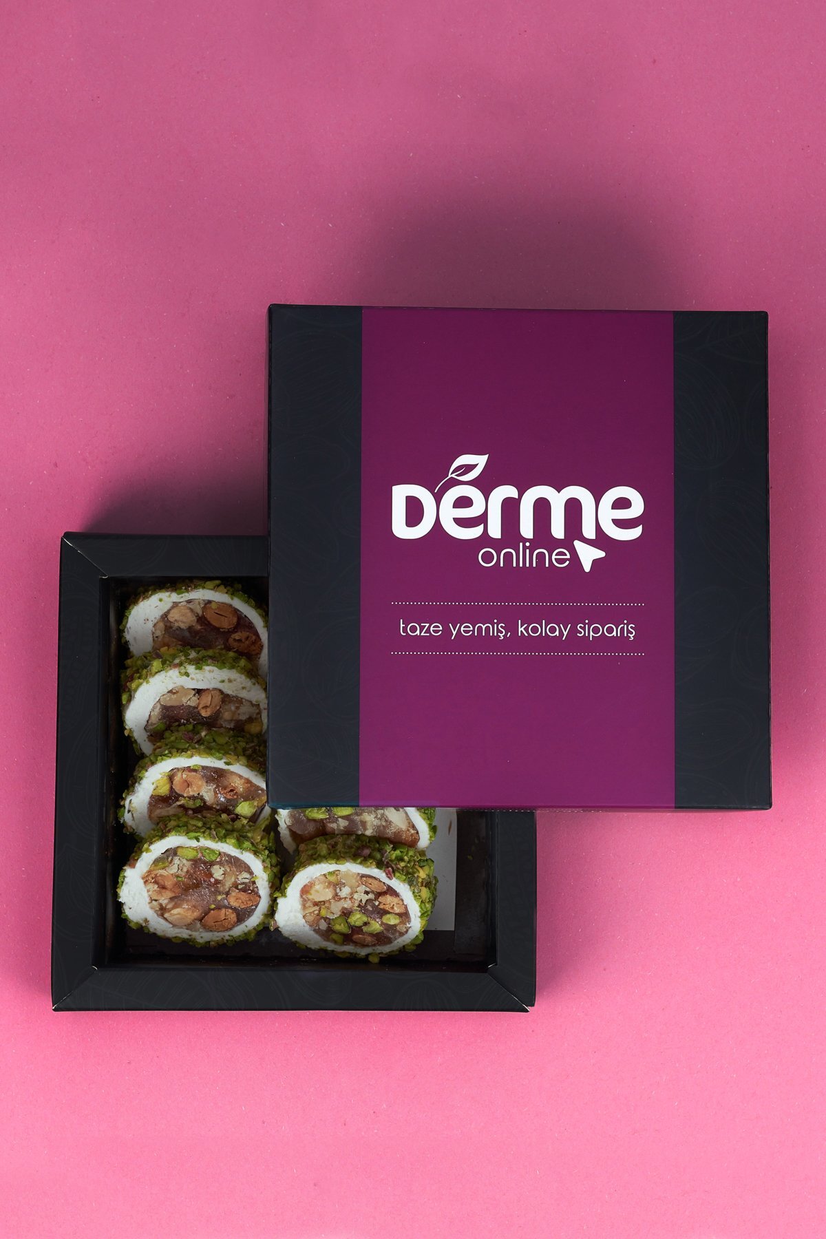 Derme Sarma Lokum Atom (Badem, Fındık, Ceviz, Antep Fıstık) 300 Gram