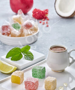 LOQO Karışık Meyve Aromalı Hindistan Cevizi Kaplı Lokum 500 gr (TEK TEK PAKETLİ) 1017