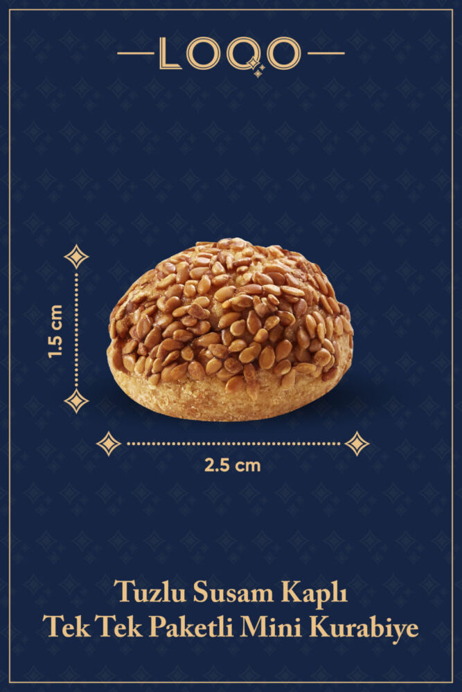 LOQO Tuzlu Susamlı Mini Kurabiye 1 Kg (Tek Tek Paketli) 1007 - Görsel 2