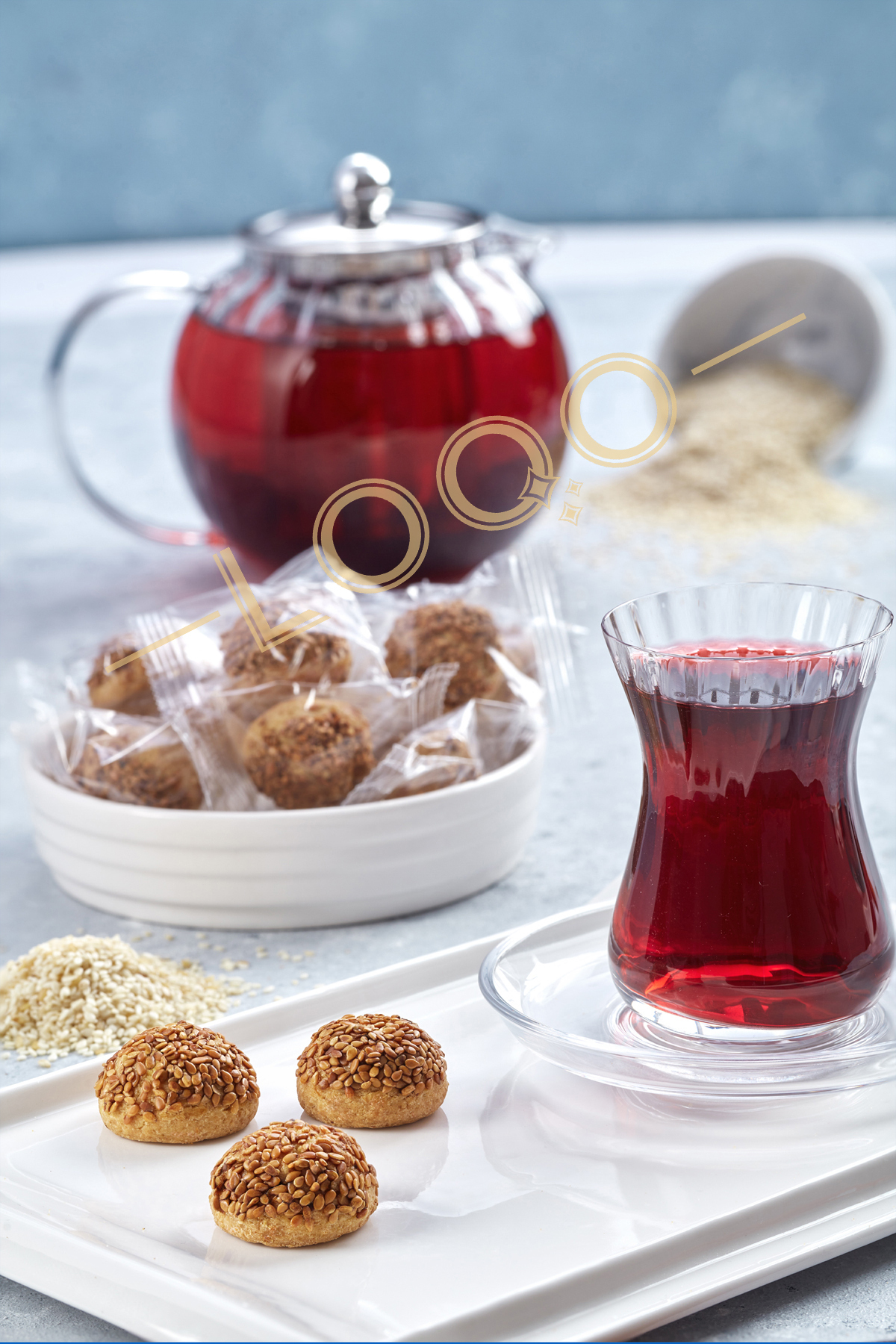 LOQO Tuzlu Susamlı Mini Kurabiye 1 Kg (Tek Tek Paketli) 1007