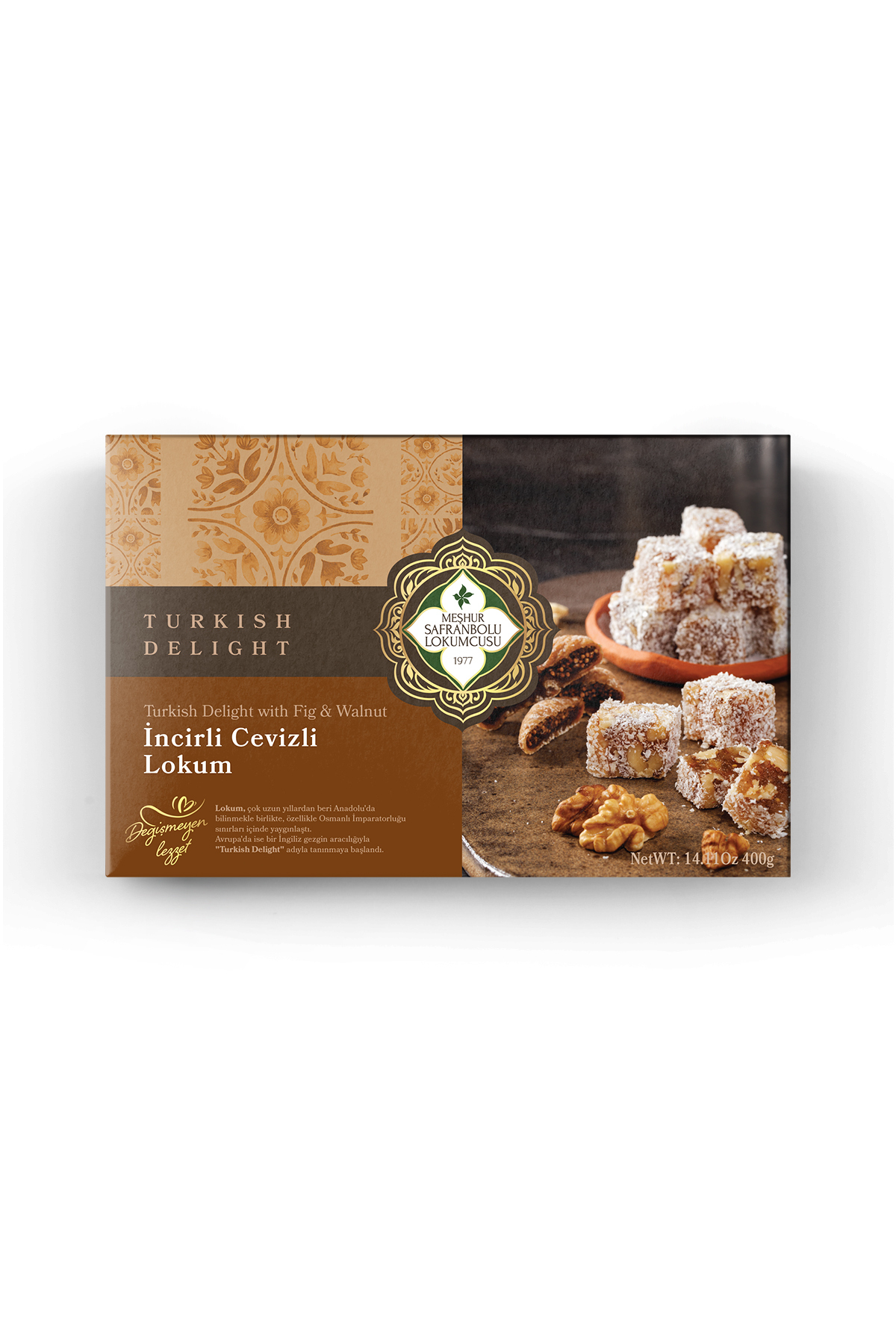 MEŞHUR SAFRANBOLU LOKUMCUSU Incirli Cevizli Lokum 400 Gr