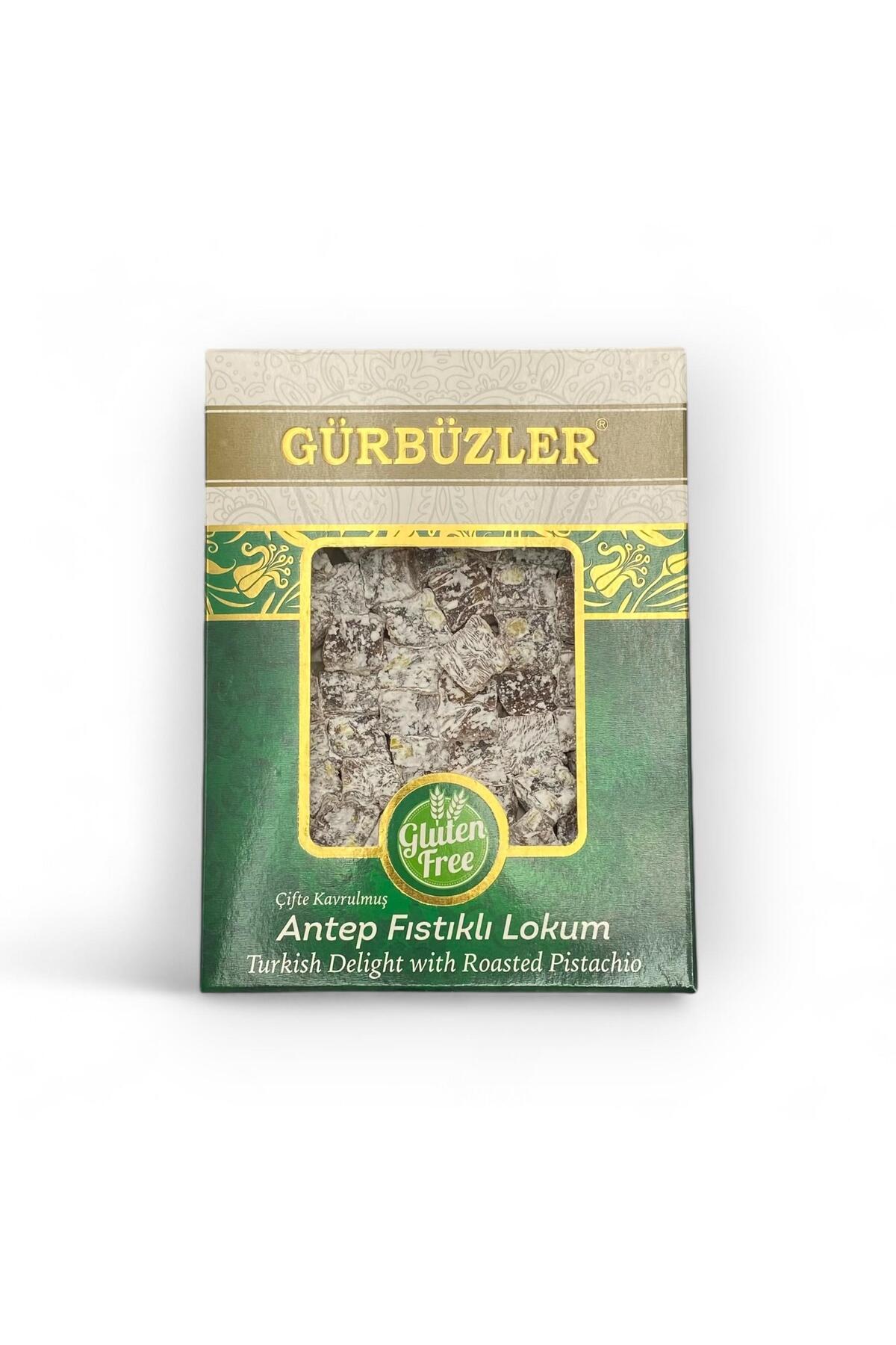 GÜRBÜZLER KURUYEMİŞ GÜRBÜZLER Glutensiz Çifte Kavrulmuş Antep Fıstıklı Lokum 400g