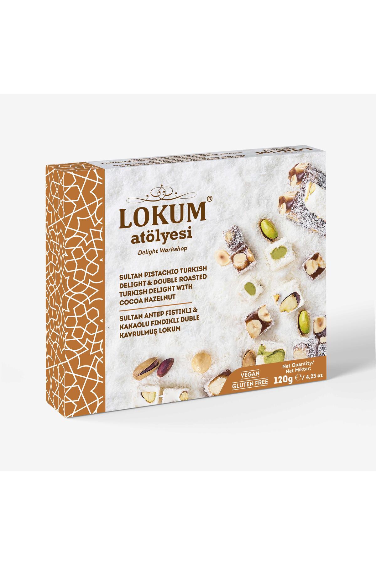 Lokum Atölyesi Sultan Antep Fıstıklı & Kakaolu Fındıklı Duble Kavrulmuş Lokum 120g