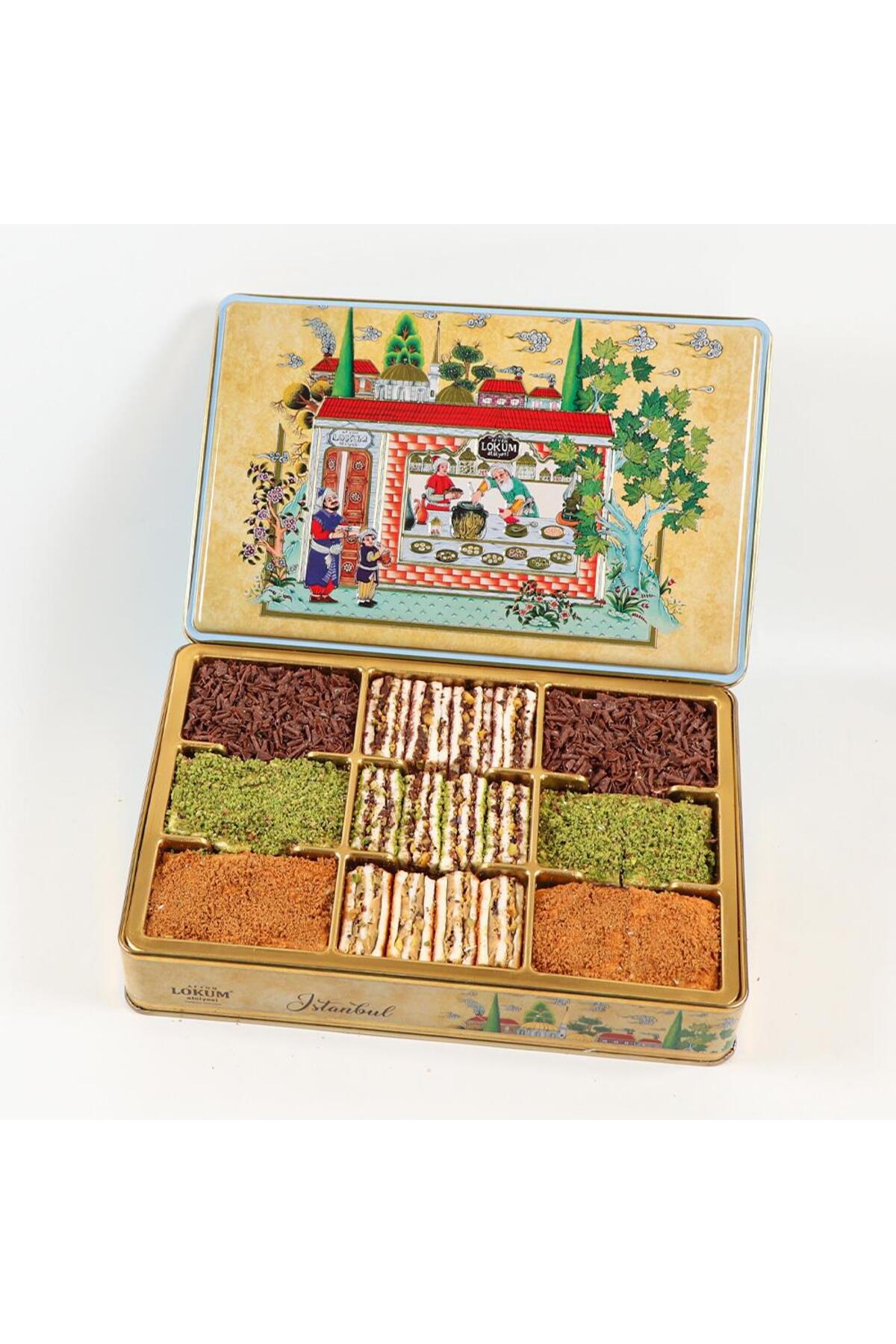Lokum Atölyesi Sultan Baklava Şekilli Antep Fıstıklı, Lotuslu, Çikolatalı Lokum 600g