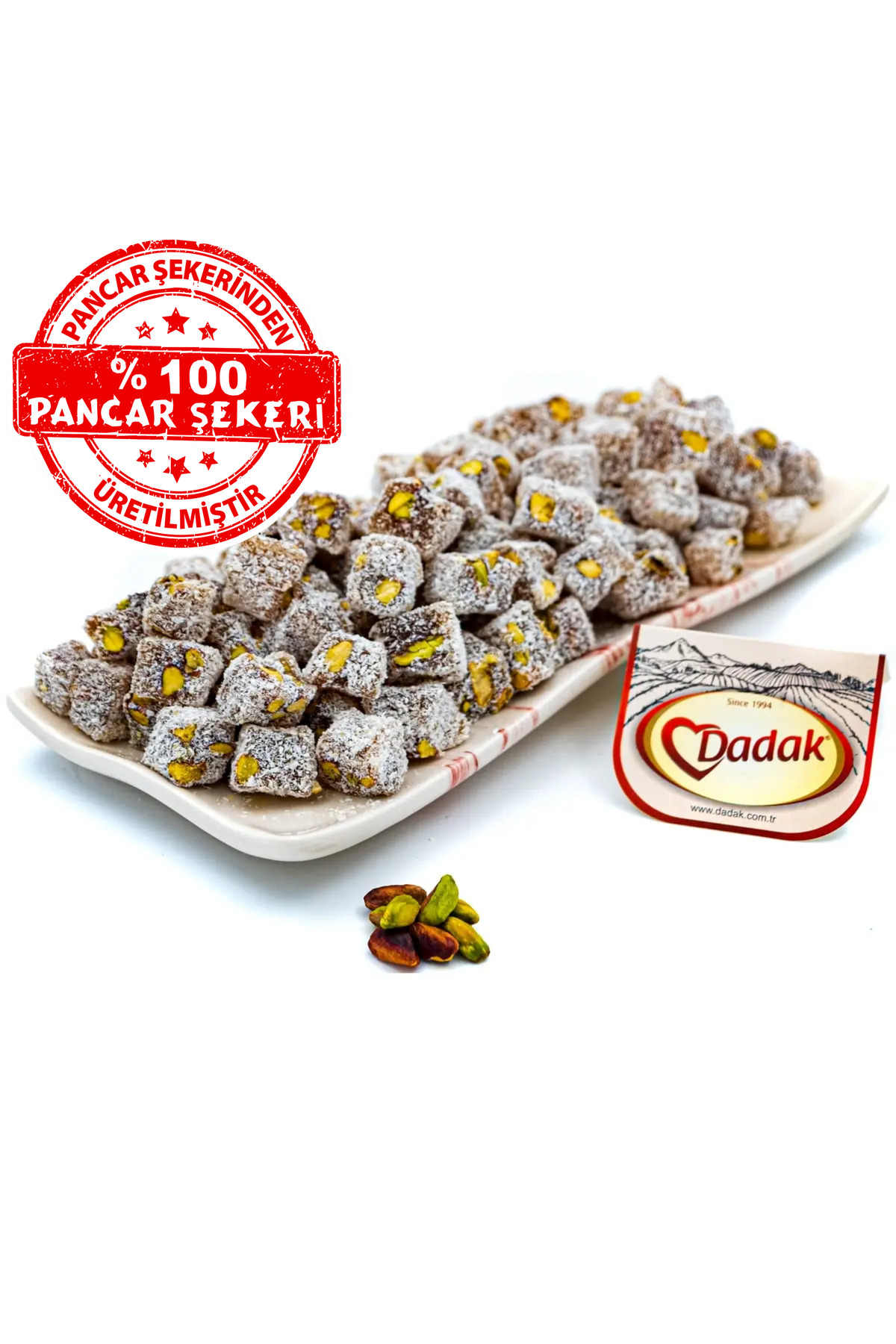 Dadak Lokum ve Kuruyemiş Çifte Kavrulmuş Antep Fıstıklı Mini Lokum 500gram