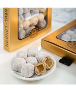 Şekerci Cafer Erol Karamel Çikolata Kaplı Damla Sakızlı Lokum Altın Kutu 110g - Görsel 3