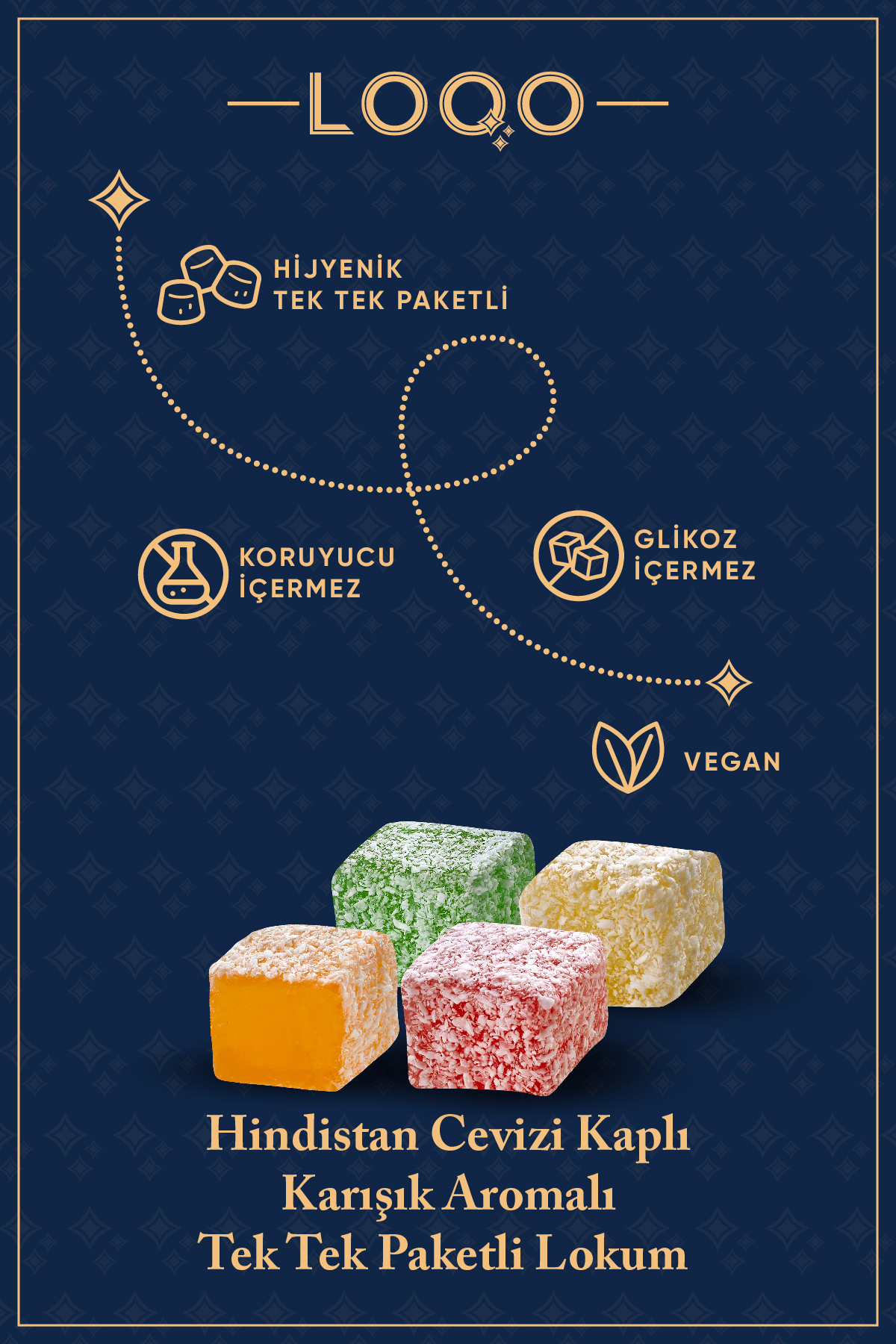 LOQO Karışık Meyve Aromalı Lokum 5 Kg (Tek Tek Paketli) 1010 - Görsel 3