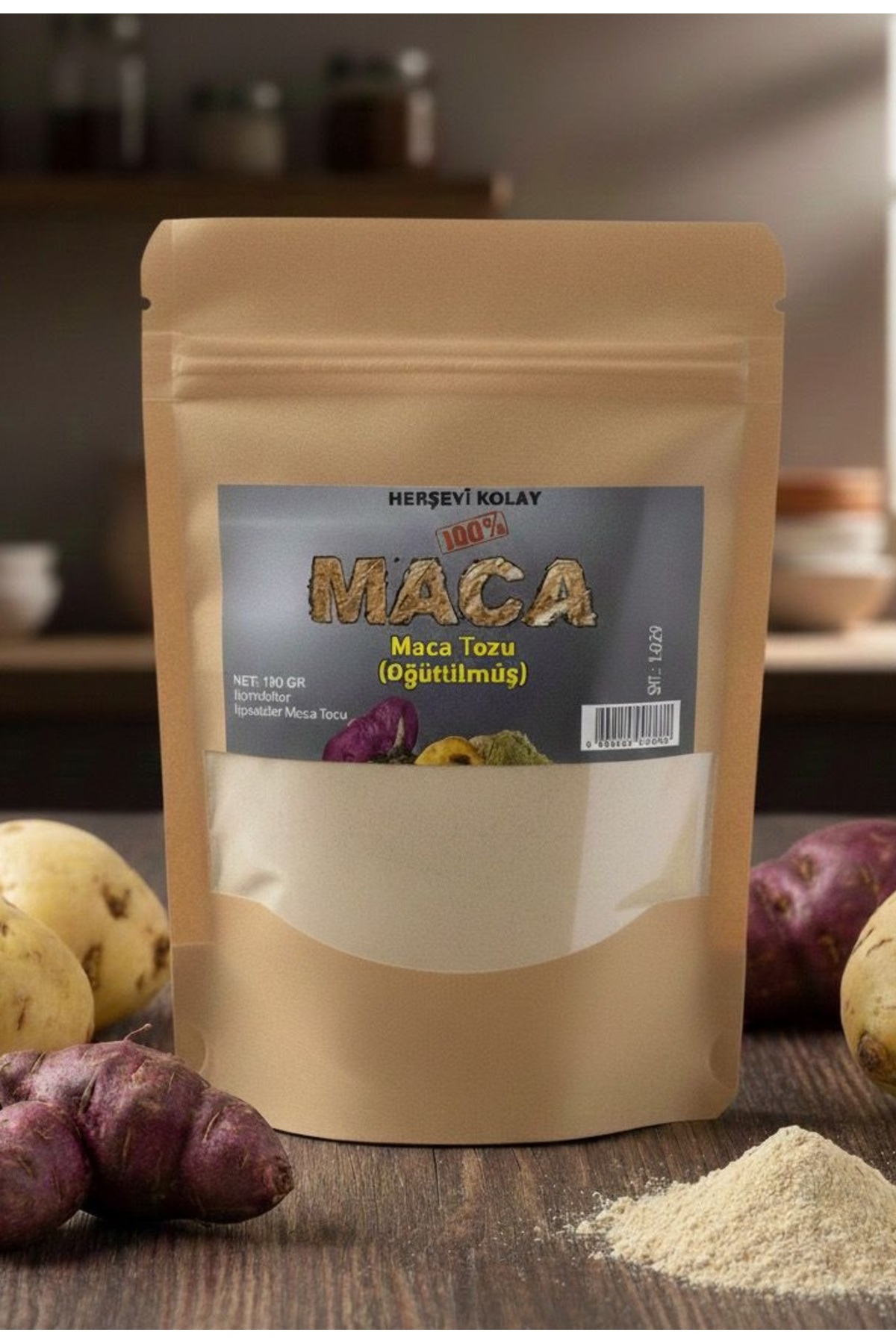 Herşeyi Kolay Öğütülmüş Gerçek Saf Maca ( Maka ) Kökü Tozu 100 gr - Maca Root Lepidium - Görsel 3