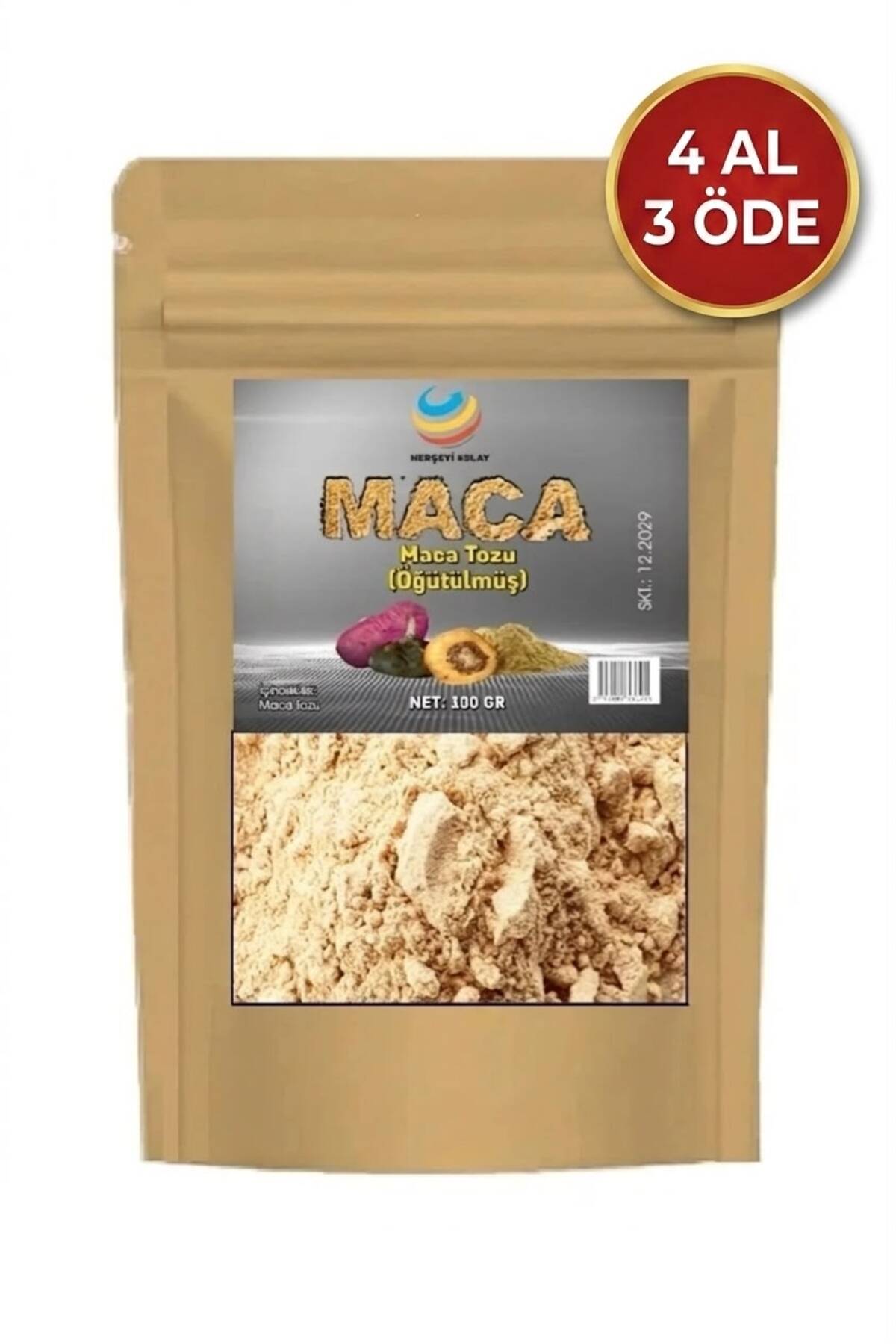 Herşeyi Kolay Öğütülmüş Gerçek Saf Maca ( Maka ) Kökü Tozu 100 gr - Maca Root Lepidium