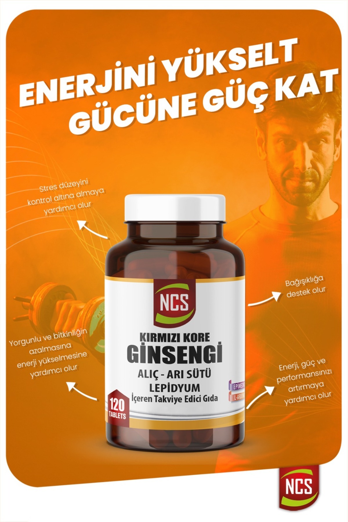 Ncs Korean Red Ginseng 120 Tablet Alıç Arı Sütü Coenzyme Maca Root L Arginin