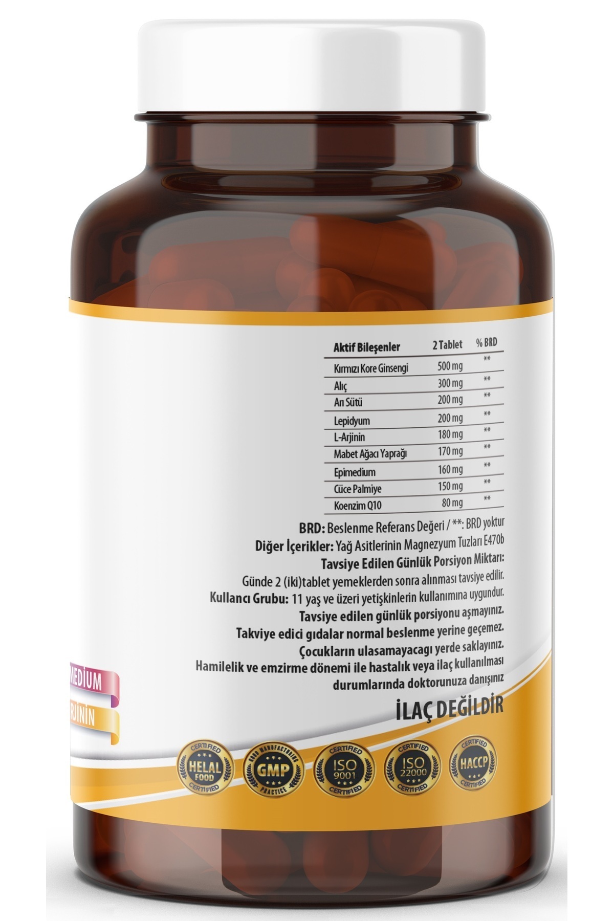 Ncs Korean Red Ginseng 120 Tablet Alıç Arı Sütü Coenzyme Maca Root L Arginin - Görsel 3