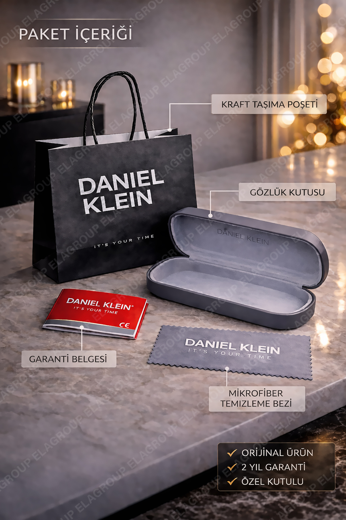 Daniel Klein Acetate Çerçeve Polarize - UV400 Korumalı Siyah Renk Orijinal Kadın Güneş Gözlüğü 54 Ekartman DKGG7367C1 - Görsel 3