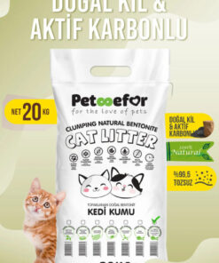Petefor 20 KG Aktif Karbonlu Yeni Nesil Organik Kedi Kumu