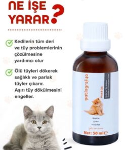 Alternative view of patiografya Tüy Dökülme Engelleyici, Tüy Dökümünü Azaltan, Besleyen Tüy Sağlığı Damlası Kedi Tüy Döküm Önleyici 50 ml