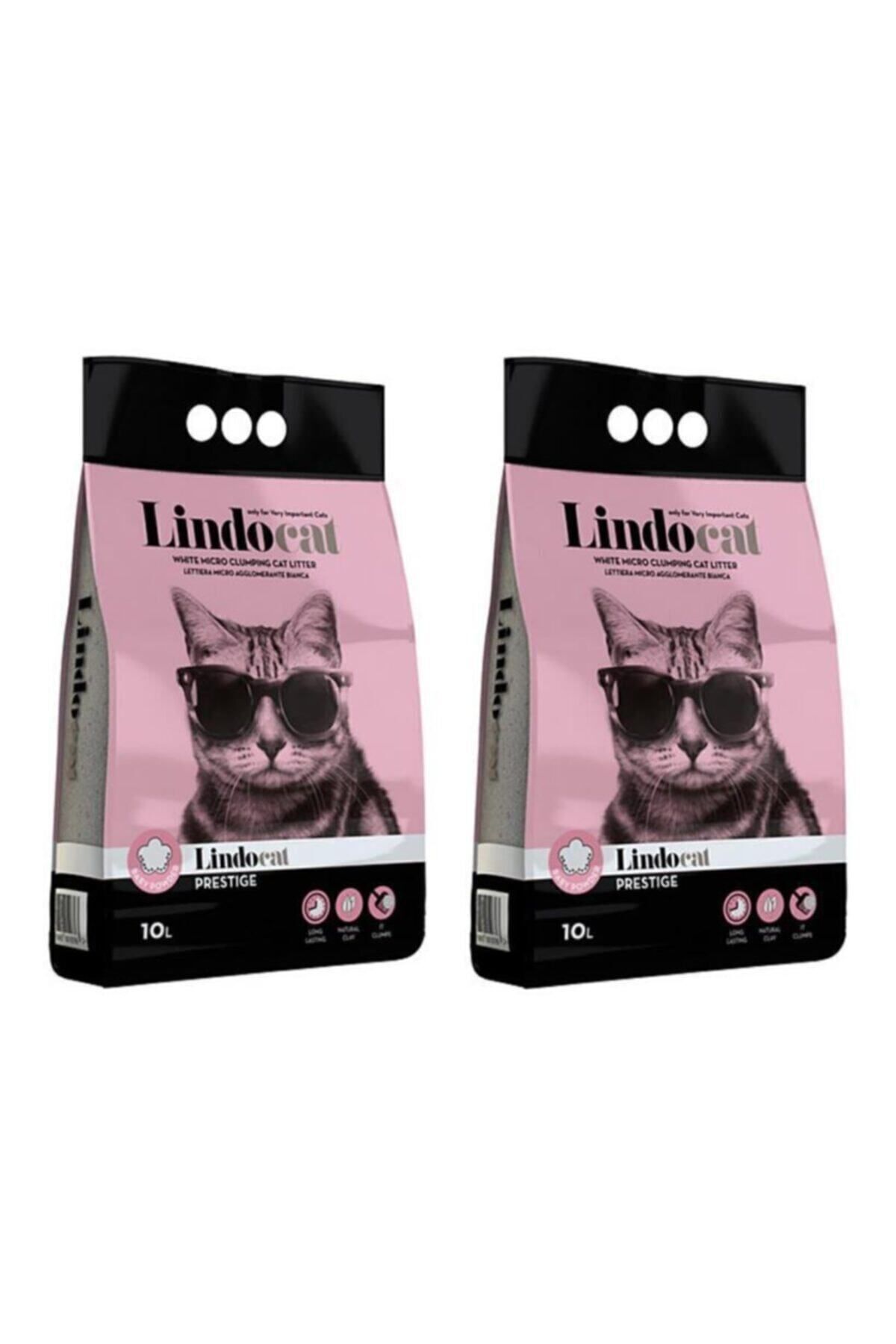 Lindo Cat Lindocat Bebek Pudralı Ince Taneli Topaklaşan Kedi Kumu 10 Lt 2 Adet