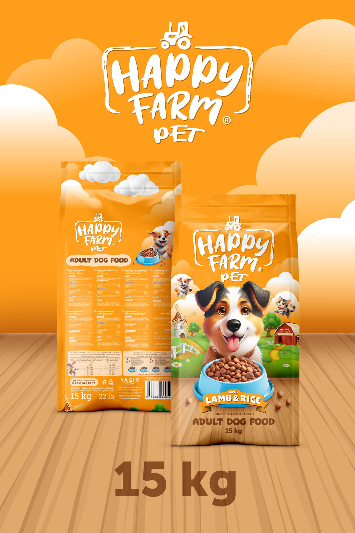 happy farm Yetişkin Köpek Maması Kuzu Etli 15 KG - Görsel 3