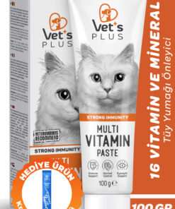 Vet's Plus Multivitamin Malt Macun 100gr (Tüy Yumağı Önleyici ve Multivitamin Desteği, Kediler için)