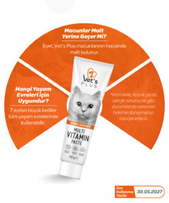 Vet's Plus Multivitamin Malt Macun 100gr (Tüy Yumağı Önleyici ve Multivitamin Desteği, Kediler için) - Görsel 3