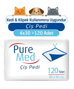 Puremed 60x90 Cm Kedi Köpek Çiş Pedi 30'lu X 4 Paket (120 Adet)