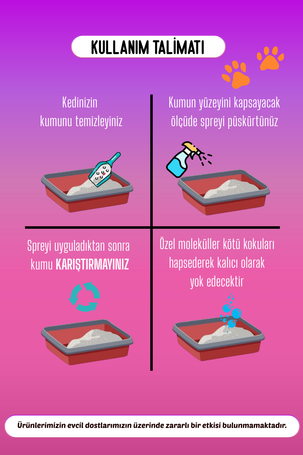 WOLLEX Kedi Kumu Ve Tuvaleti Koku Giderici, Doğal idrar Ve Çişi Spreyi, Kokusuz Tuvalet Için - Görsel 3