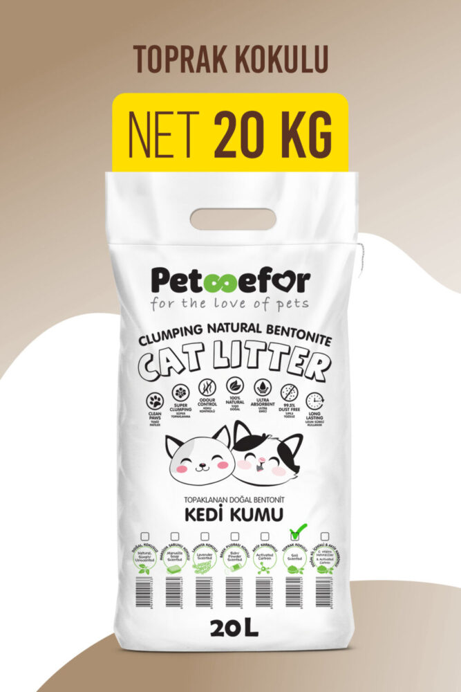 Petefor 20 KG Toprak Kokulu Yeni Nesil Organik Kahverengi Kedi Kumu - Görsel 2