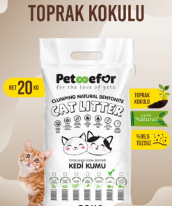 Petefor 20 KG Toprak Kokulu Yeni Nesil Organik Kahverengi Kedi Kumu