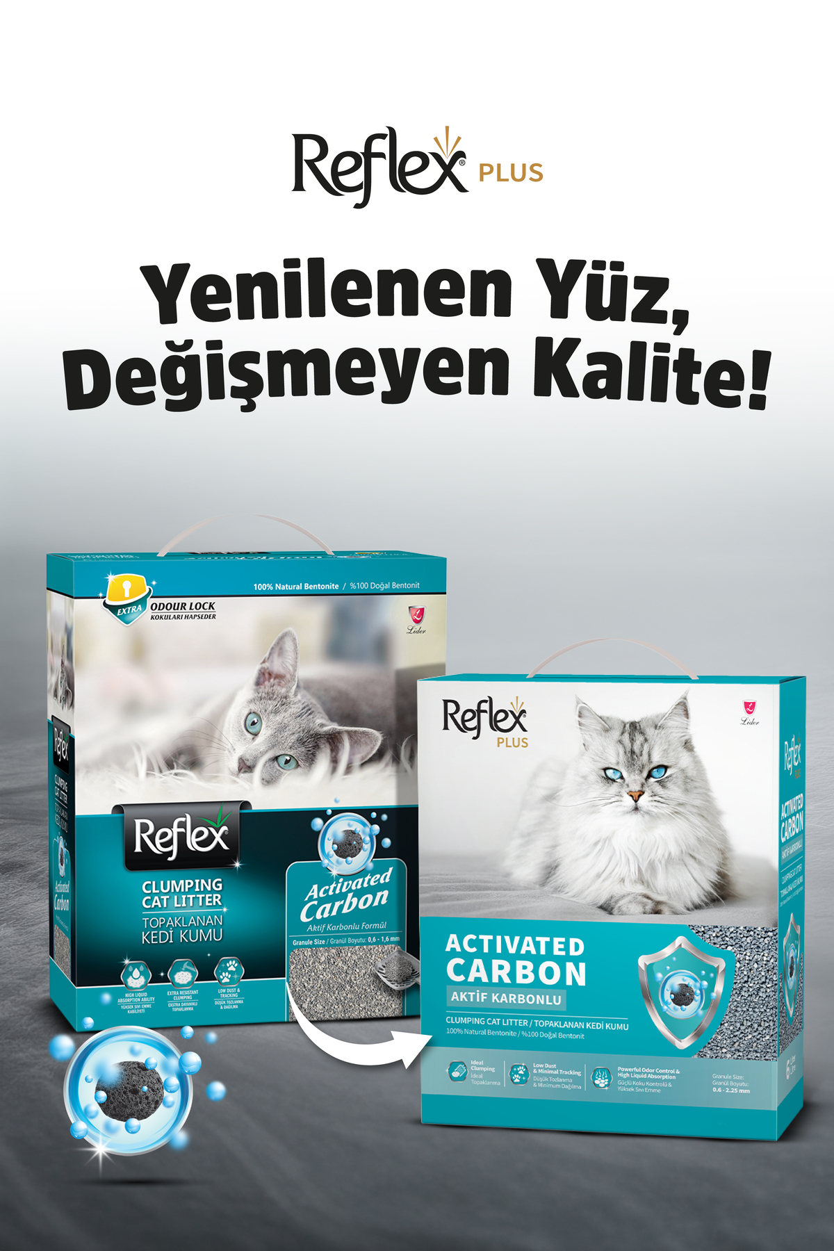 Reflex Plus Aktif Karbonlu Topaklanan Kedi Kumu 6L x 4 Adet - Görsel 3