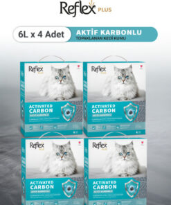 Reflex Plus Aktif Karbonlu Topaklanan Kedi Kumu 6L x 4 Adet