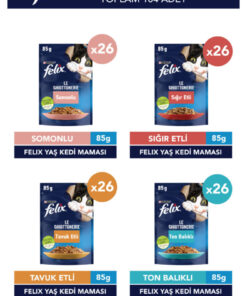 FELIX Karışık Yetişkin Yaş Kedi Maması 104 X 85 gr