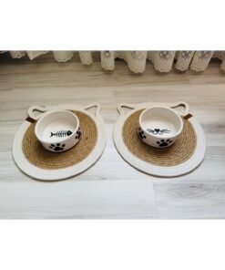 Alternative view of Genel Markalar 2 Adet Yüksek Kalite (12.5 CM, 400 ML) Seramik Kedi Ve Köpek Mama Su Kabı