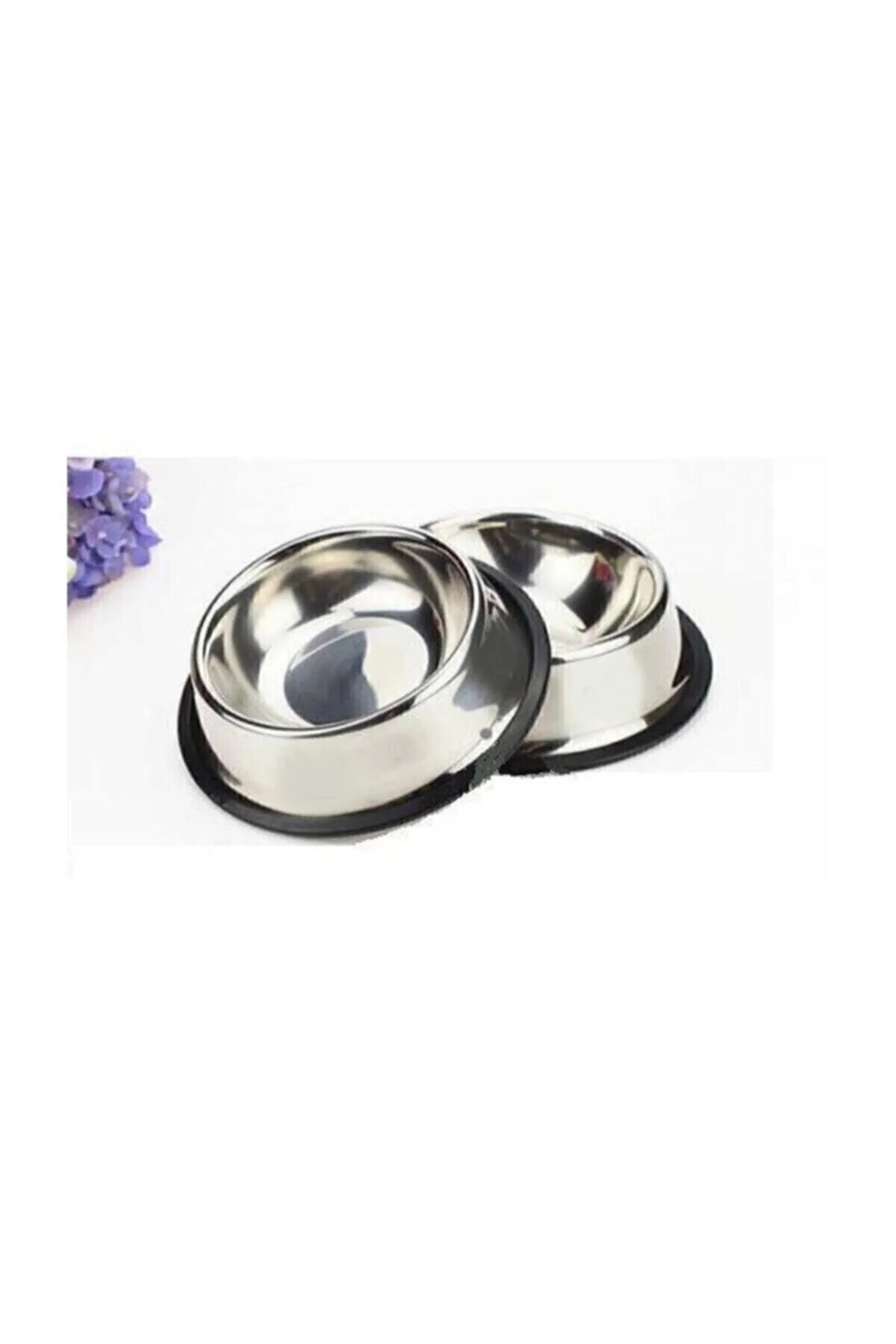 mywarehouse 2 Adet Paslanmaz Çelik Mama Ve Su Kabı, Alt Taban 16 Cm (250 ML-8 OZ)