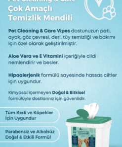 Alternative view of Vitexpert Evcil Hayvan Pati Tüy Kulak Göz Temizleme ve Bakım Kedi Köpek Mendili Hijyenik Islak Mendil 250 Adet