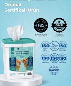 Vitexpert Evcil Hayvan Pati Tüy Kulak Göz Temizleme ve Bakım Kedi Köpek Mendili Hijyenik Islak Mendil 250 Adet - Görsel 3