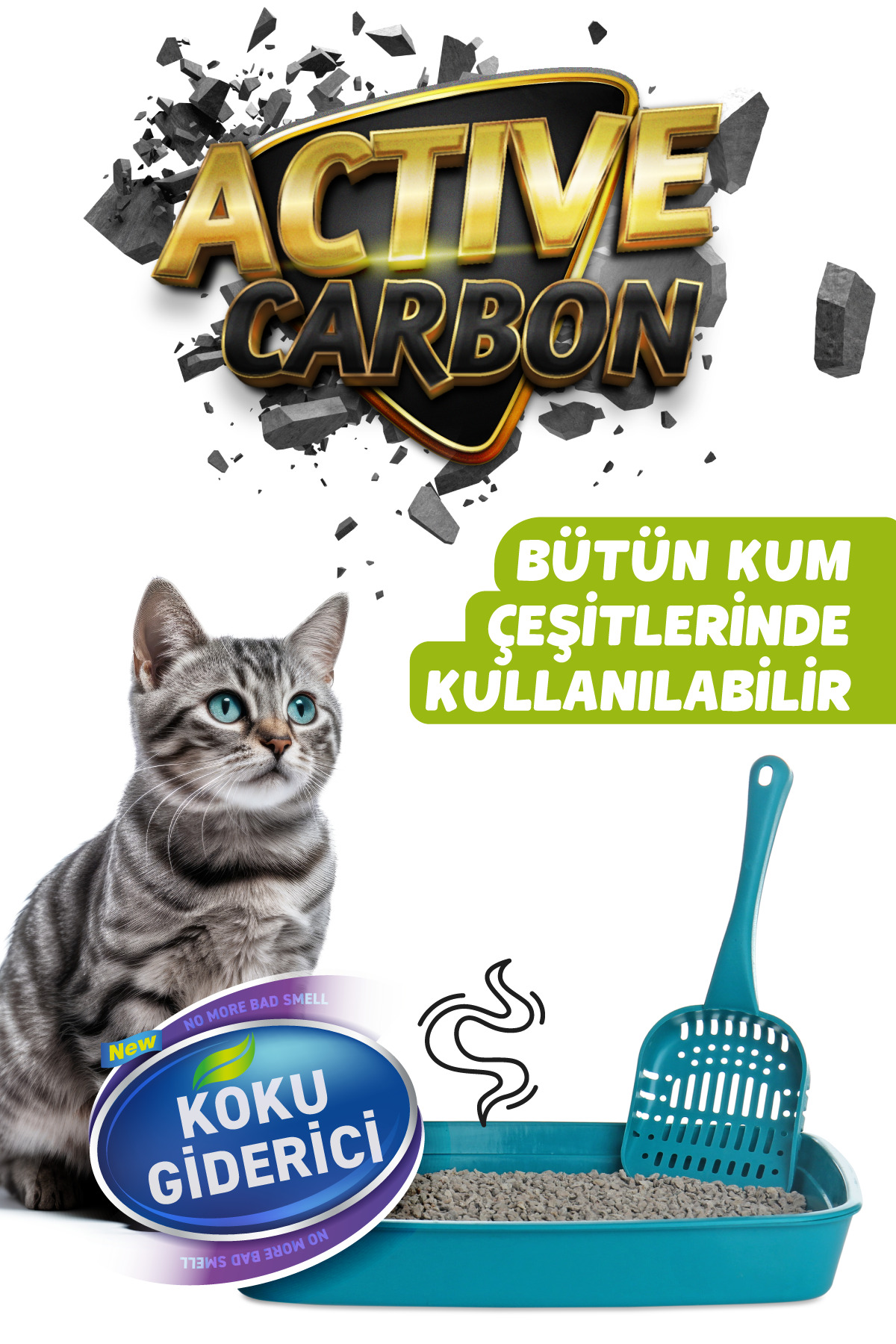 Solomon Active Carbon Kedi Kumu Koku Giderici 500 GR - Görsel 3