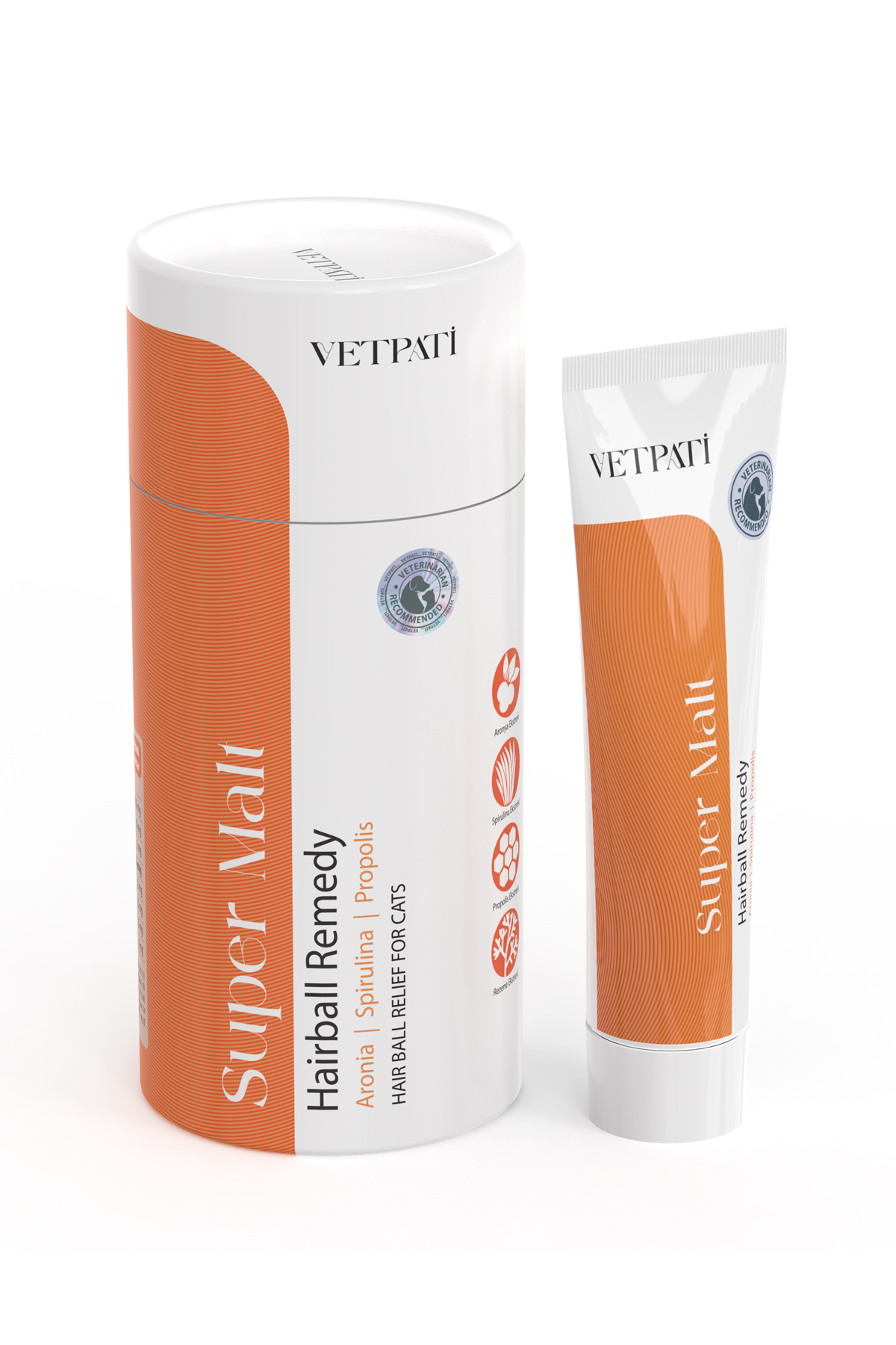 Vetpati Super Malt - Tüy Yumağı Önleyici, Sindirim ve Bağışıklık Destekli, Propolis & Spirulina İçerikli