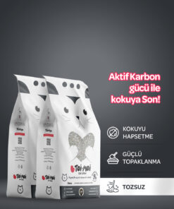 Toi Moi 2’li Avantaj Paketi Koku Hapseden, Topaklanan,Tozsuz Aktif Karbonlu Bentonit Kedi Kumu 2x5kg