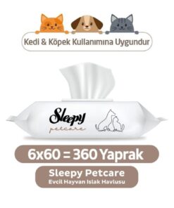 Sleepy Petcare Evcil Hayvan Islak Havlusu 60 Yaprak