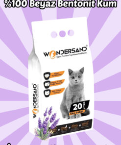 wondersand 20 Litre 0 Beyaz Bentonit Ince Tane Lavanta Kokulu Topaklanan Premium Kedi Kumu - Görsel 3