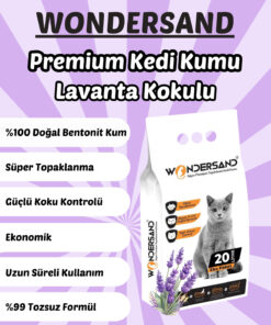 Alternative view of wondersand 20 Litre 0 Beyaz Bentonit Ince Tane Lavanta Kokulu Topaklanan Premium Kedi Kumu