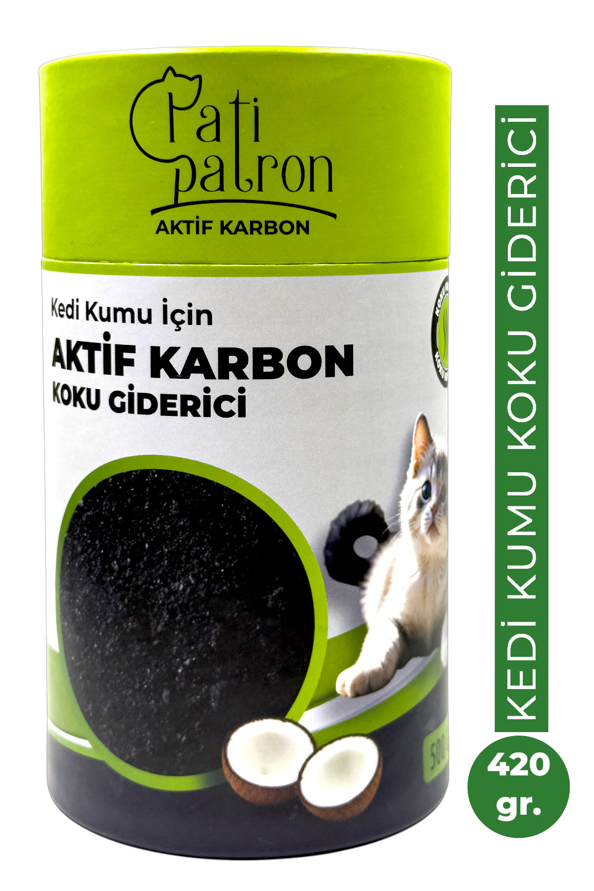 Patipatron Aktif Karbon Granül 500 GR – Kedi Kumu Koku Giderici ve Önleyici | Doğal Koku Hapseden Granül