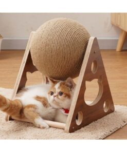Alternative view of TİNEKE PETSHOP Ahşap Ipli Kedi Oyuncagi Topu Kedi Tırmalaması