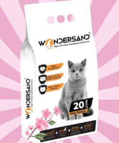 wondersand 20 Litre 0 Beyaz Bentonit Ince Tane Japon Kirazı Kokulu Topaklanan Premium Kedi Kumu