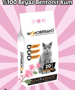 wondersand 20 Litre 0 Beyaz Bentonit Ince Tane Japon Kirazı Kokulu Topaklanan Premium Kedi Kumu - Görsel 3
