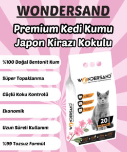 Alternative view of wondersand 20 Litre 0 Beyaz Bentonit Ince Tane Japon Kirazı Kokulu Topaklanan Premium Kedi Kumu