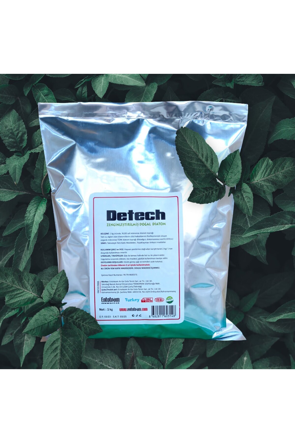 DETECH Doğal Diatom Tahtakurusu, Bit ve Parazit Tozu 1 Kg + Püskürtücü / Zehirsizdir - Görsel 3