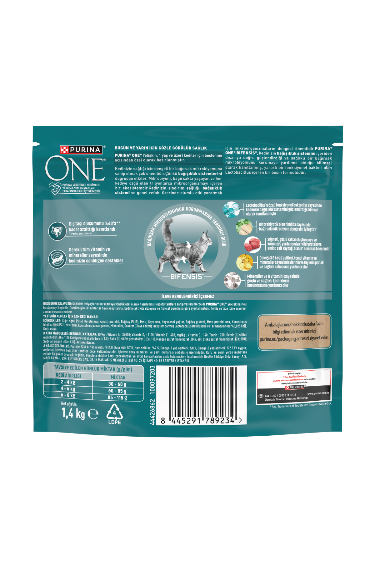 Purina One Sığır Etli Yetişkin Kedi Maması 1,4 Kg - Görsel 3