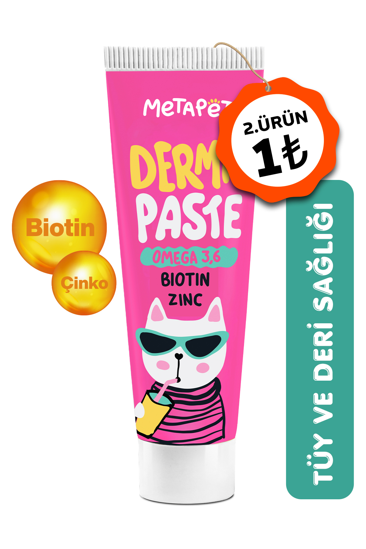 Metapet Tüy Dökülmesi Engelleyici Kedi Maltı, Tüy Döken Kedilere, Dökümü için Önleyici, Tüy Sağlığı Vitamini